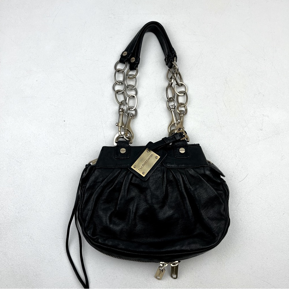 Alexis Hudson Black Leather Chain Purse